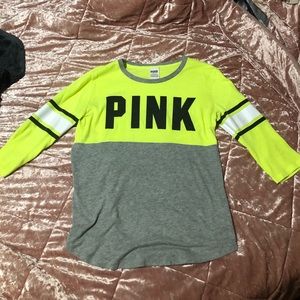 PINK neon green shirt